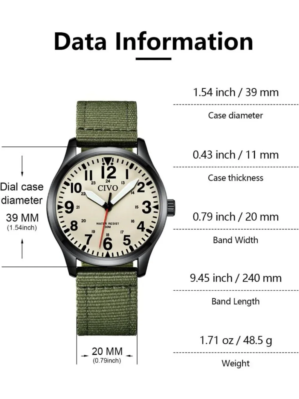 Waterproof Military Analog Watch for Men | Classic Field Wrist Timepiece